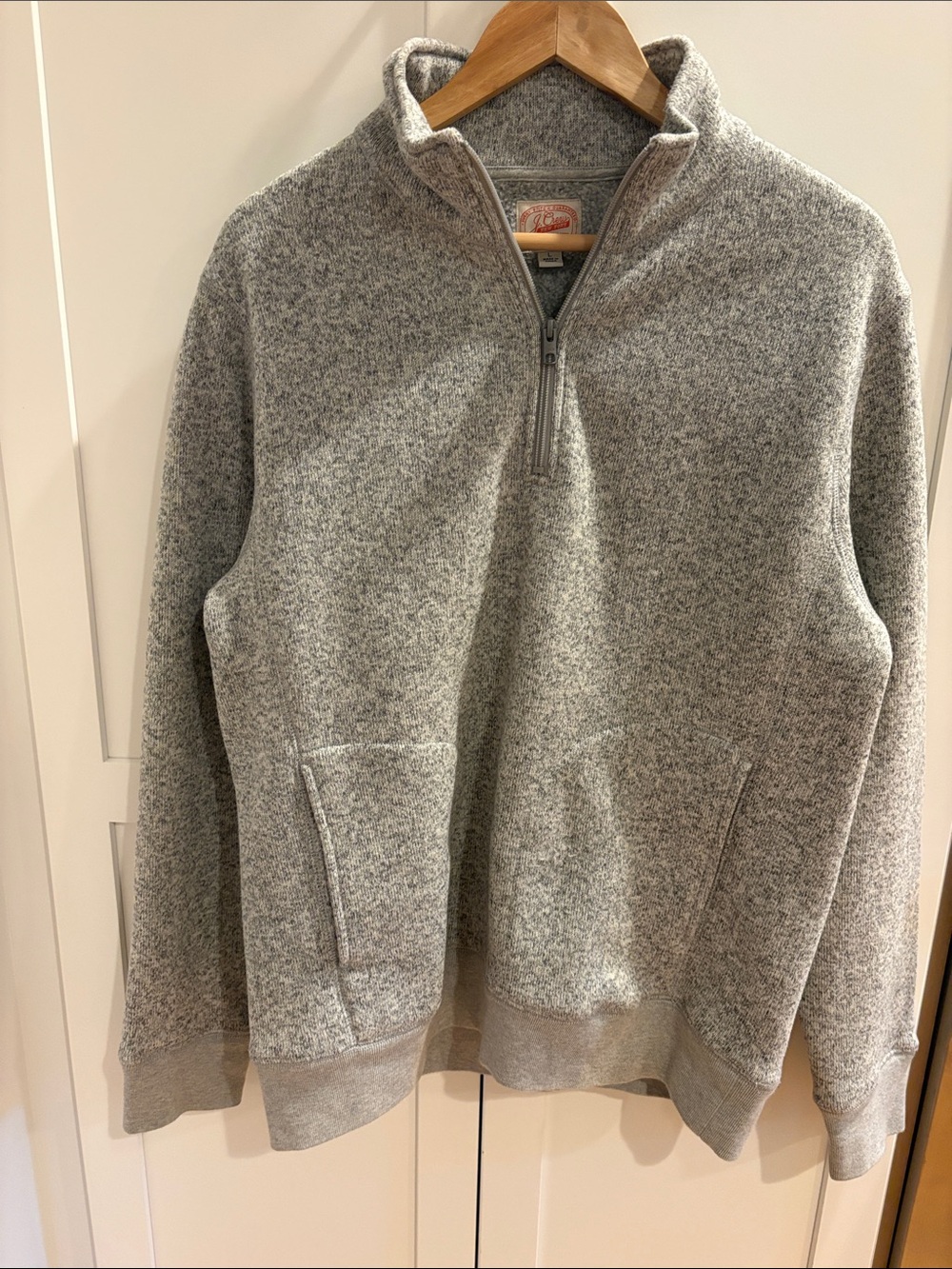 J. Crew Men's Heather Gray Quarter-Zip Sweater